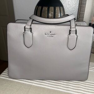 Kate Spade Light Gray Leather small/ medium tote